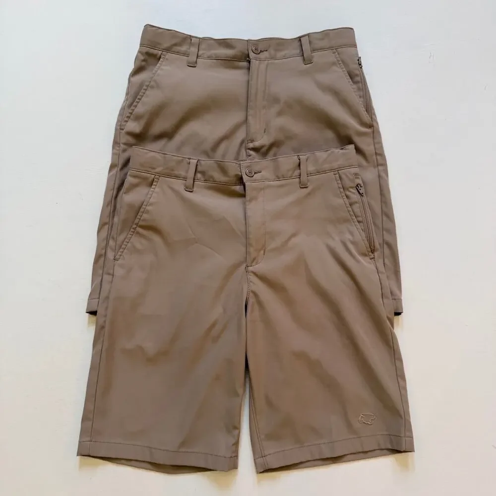 Lands End Boys School Uniform Khaki Active Chino Performance Shorts Size 16